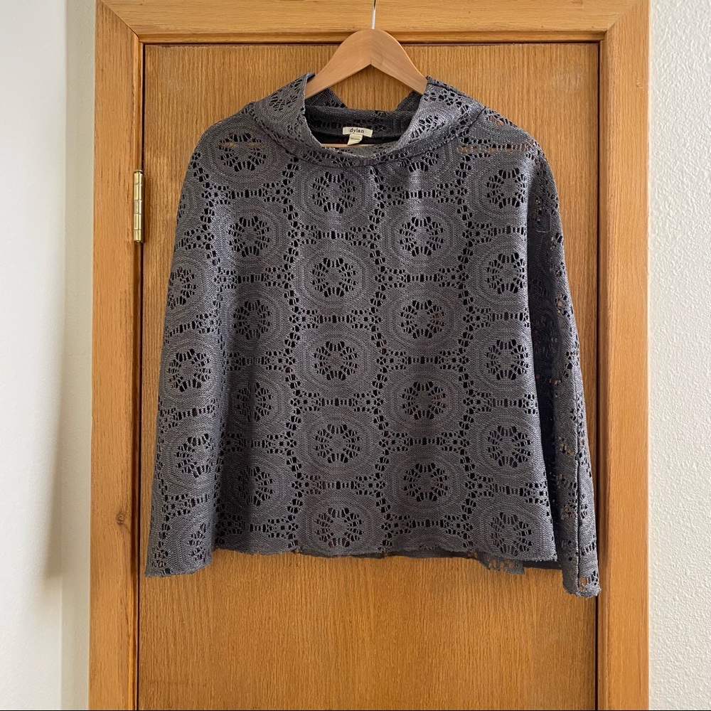 DYLAN • Metallic Silver/Gray Cape Poncho - Size M